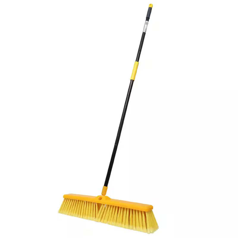 Push Broom 18 Inch Heavy Duty Floor Broom 61 Inch Long Metal Handle Garage Deck