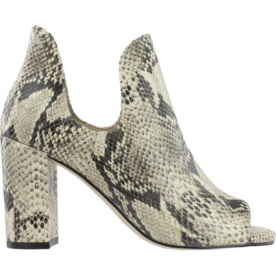 Cole Haan Electa Snake Peep Toe Booties Womens Beige, Grey Casual Boots W15931