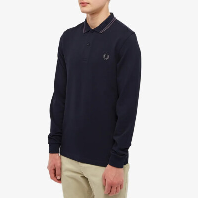 

Рубашка поло Fred Perry Classic LS Мужская темно-синий/бронзовый, Fred Perry Classic LS Polo Shirt