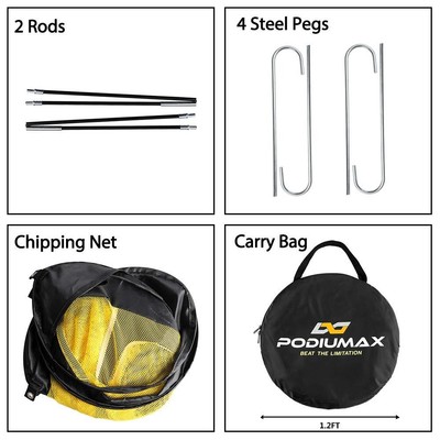 Pop-Up Golf Chipping Net Square Portable Target Swing Practice Indoor/Outdoor