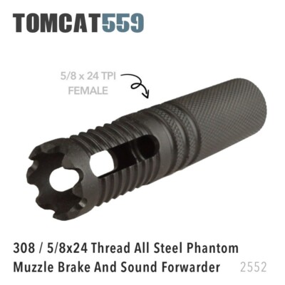 Muzzle Brake 5/8x24 Thread All Steel Phantom Muzzle Brake And Sound Forwarder