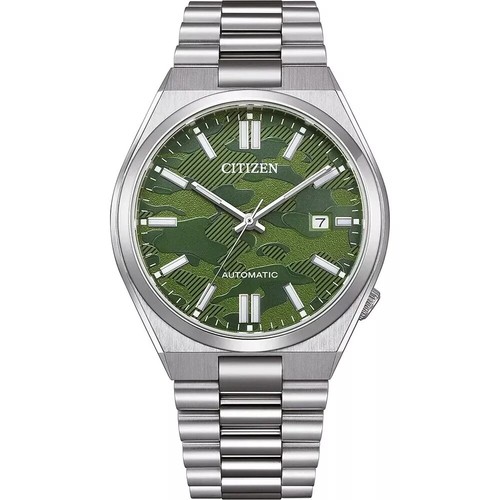 Pre-owned Citizen Tsuyosa Sapphire Crystal Automatic Nj0159-86x Green Dial Men's Watch