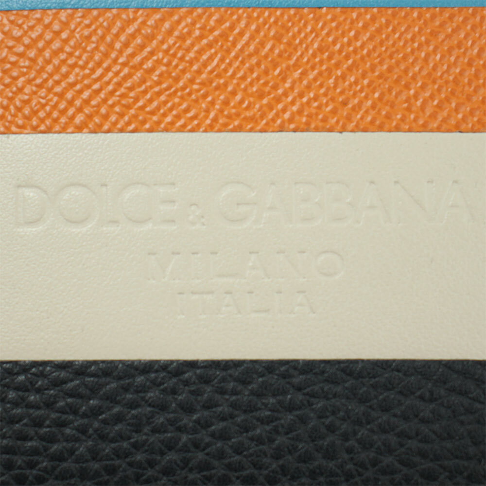 Pre-owned Dolce & Gabbana Brand  Men's Stripe Leather Bifold Wallet Bp1321 In Multicolor