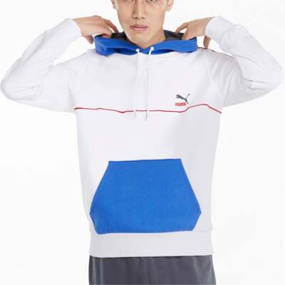 

Мужская белая повседневная верхняя одежда Puma Clsx Piped Pullover Hoodie 531705-02, Белый