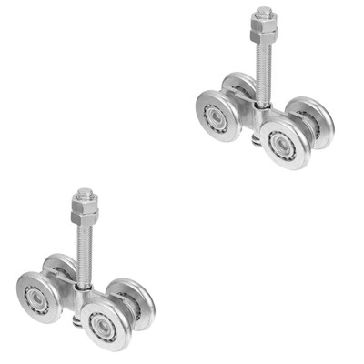 2 Sets Door Pulley Push Cart Dolly Sliding Track Roller Slide Rail