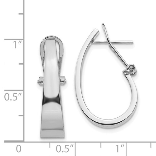 Pre-owned Goldia 14k White Gold Polished 6mm Tapered Fancy J-hoop Earrings