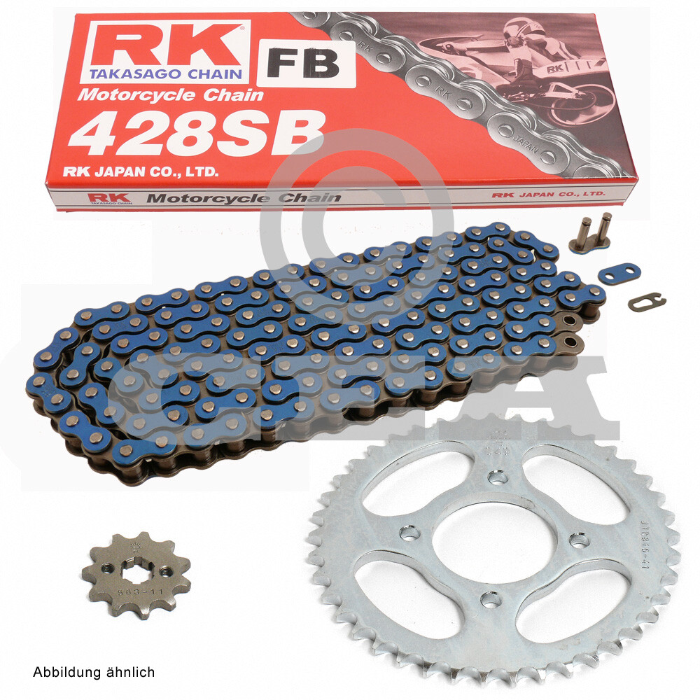 Kettensatz Yamaha YZ 80 LW 94-01 Kette RK FB 428 SB 118 offen BLAU 1347