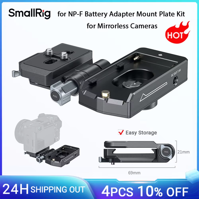 for NP-F Battery Adapter Mount Plate Kit w Quick Release Plate for Arca-Swiss, F