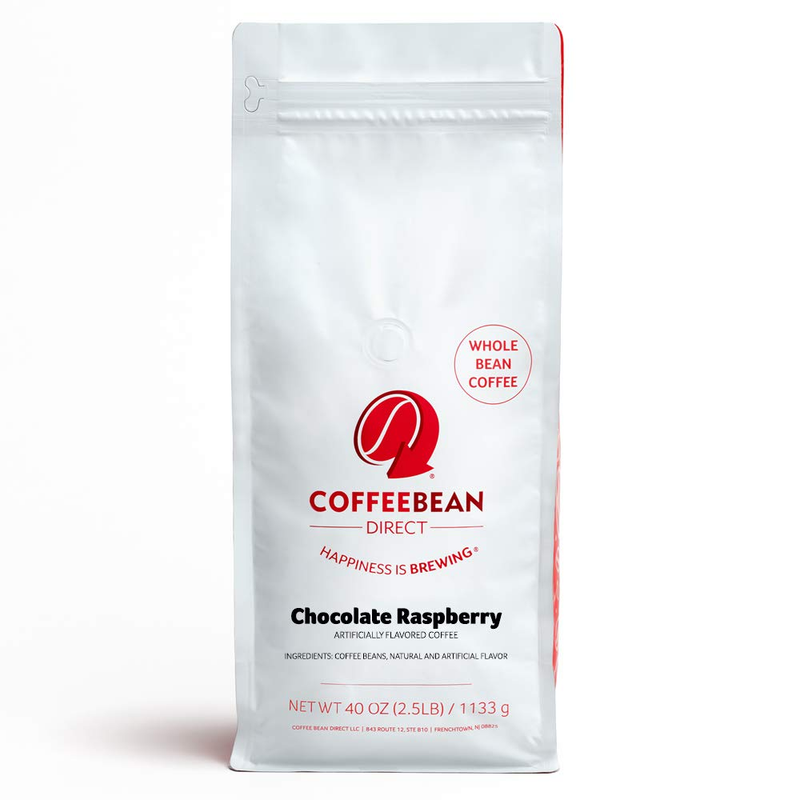 Coffee Bean Direct Chocolate Raspberry Flavored, Whole Bean Coffee, 2.5-Pound Ba