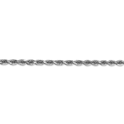 Pre-owned Superdealsforeverything Real 14kt White Gold 4mm Diamond Cut Quadruple Rope Chain Chain Bracelet; 7 Inch