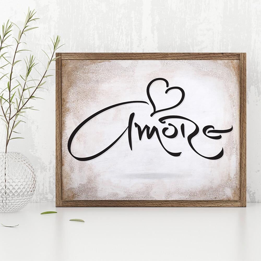 Amore Wall Decor - 11x14 Unframed Art Print - Makes a Great Wedding Gift 