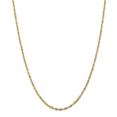Pre-owned Superdealsforeverything Real 14kt 2.5mm Diamond Cut Extra-light Rope Chain; 18 Inch In Yellow