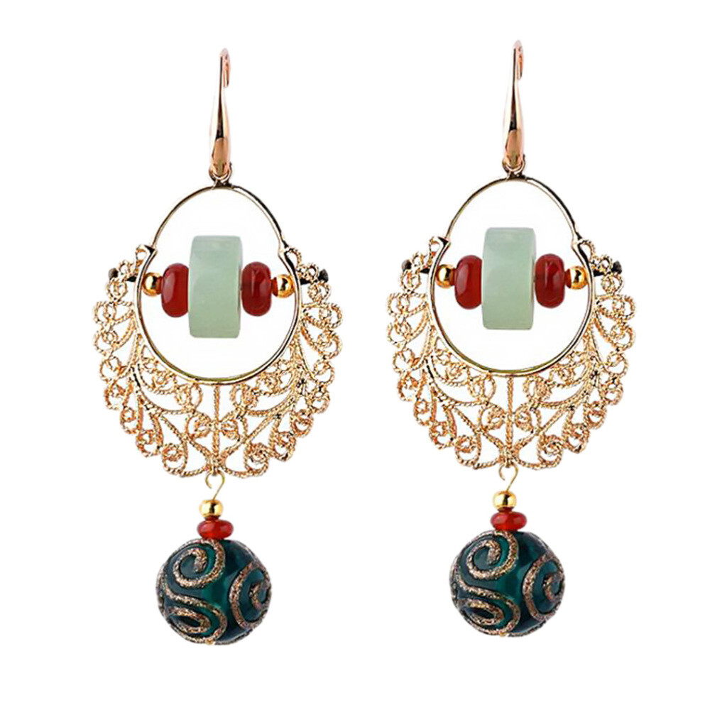 1 Paar exquisite Frau-Eardropfen-chinesische Art Ohrringe für Frauen