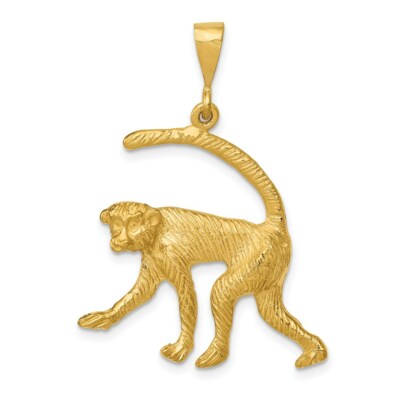 Pre-owned Superdealsforeverything Real 14kt Yellow Gold Monkey Charm