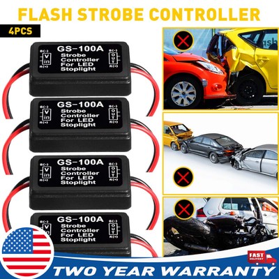 4X Universal Strobe Controller Flash Box Flasher for Module Tail LED Brake Light