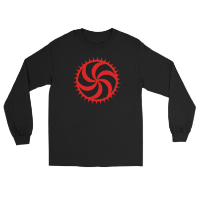 Red Deadly Swirl Spike Alchemy Symbol Long Sleeve Shirt