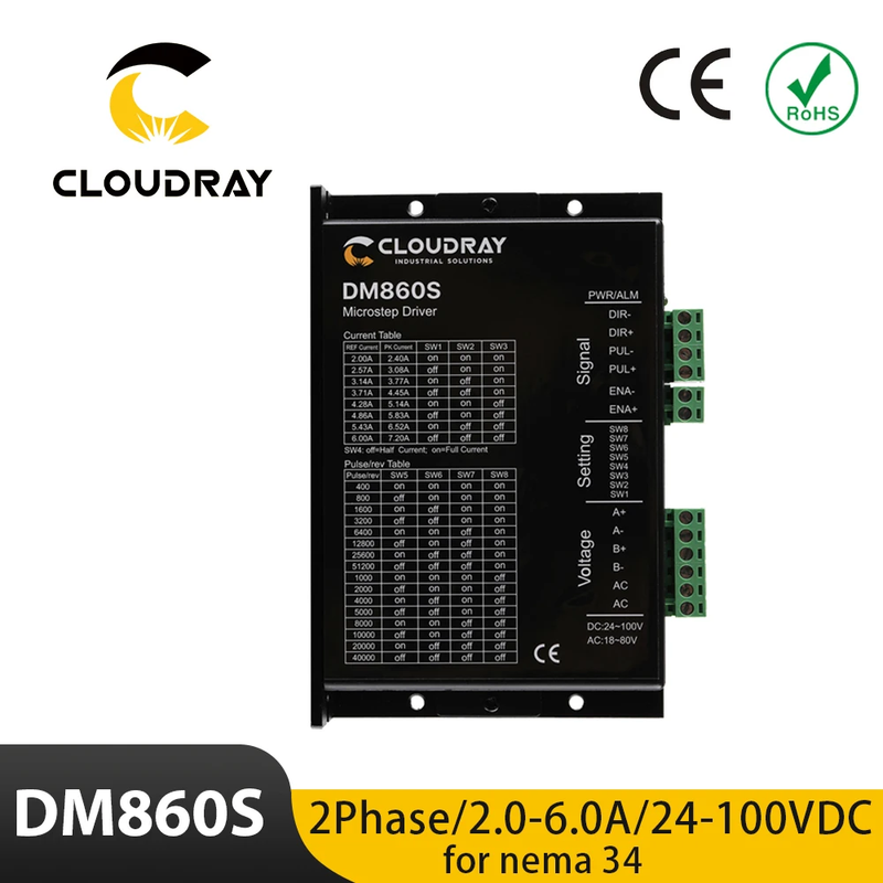 DM860S Stepper Motor Driver 24-100VDC 18-80VAC for Nema 34 Stepping Motor Contro