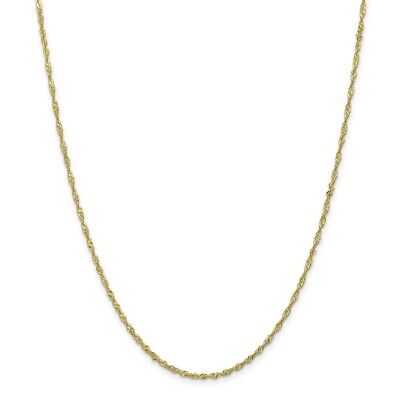 Pre-owned Superdealsforeverything Real 10kt Yellow Gold 1.7 Mm Singapore Chain; 20 Inch; Lobster Clasp