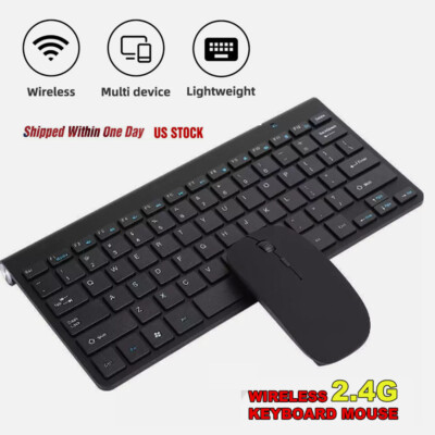 Wireless Keyboard & Mouse Combo Mini USB 2.4G Ultra Slim For Windows PC Laptop