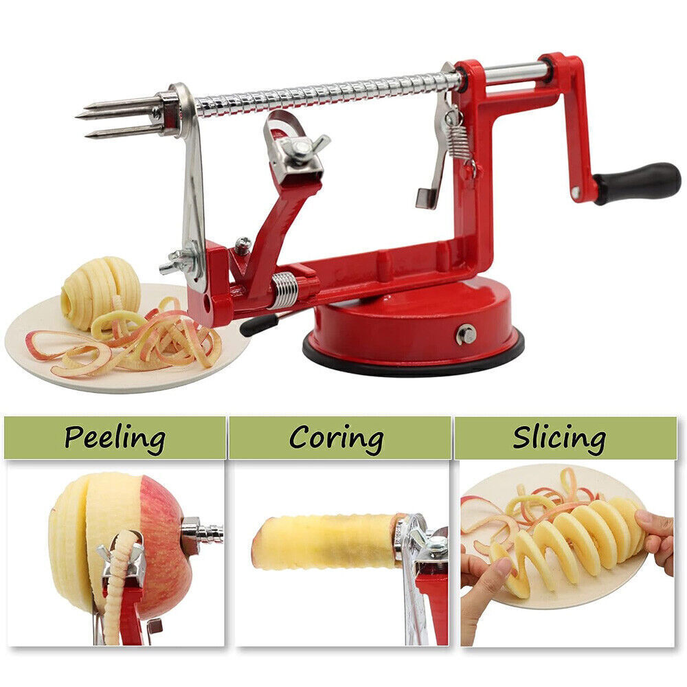 3in1 Kitchen Tool Apple Fruit Corer Slicer Peeler Slinky Machine Potato Cutter *