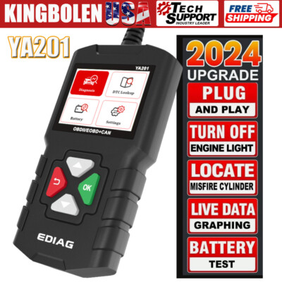 2024New YA201 Auto Check Engine OBD2 Scanner OBD Code Reader Car Diagnostic Tool