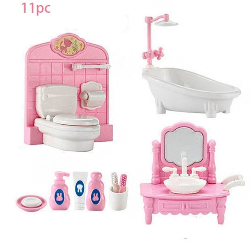 Cute Kawaii Pink Miniature Dollhouse Furniture Accessory Kids Toys Pretend Play