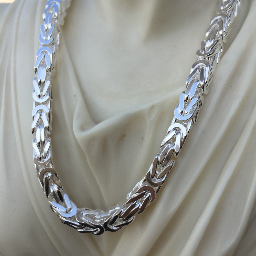 Pre-owned Mallofistanbul Men Bali Byzantine Rope Chain Necklace 7mm 925 Sterling Silver 136gr 21.25inch