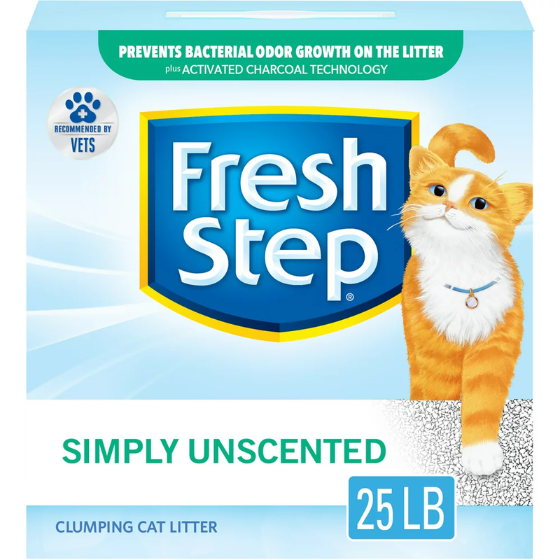 Cat Litter Unscented 25Lbs Clumping Odor Control Multi-Cat L