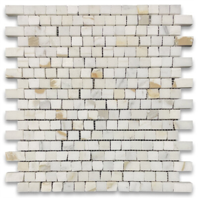 G29H Calacatta Gold Calcutta Marble 3/4x3/4 Hand Clipped Mosaic Tile Honed