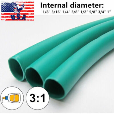 50/100FT Heat Shrink Tubing Tube Dual 3:1 Marine Adhesive Glue Lined Waterproof