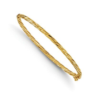 Pre-owned Superdealsforeverything Real 14kt Yellow Gold Bangle