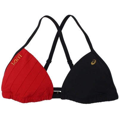 

ASICS Volleyball Bikini Top Womens Black, Red Athletic Casual KW2766-9023