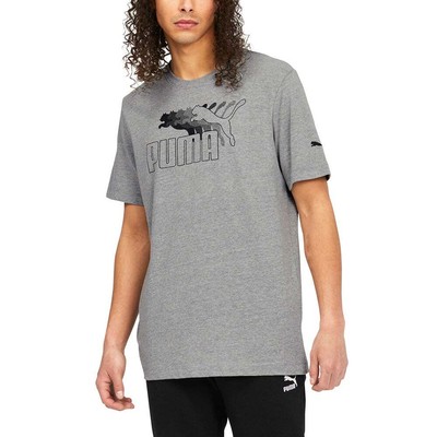 

Puma No1 Logo Repeat Crew Neck Футболка с коротким рукавом Мужские серые повседневные топы 671356, Grey, Puma No1 Logo Repeat Crew Neck Short Sleeve T-Shirt