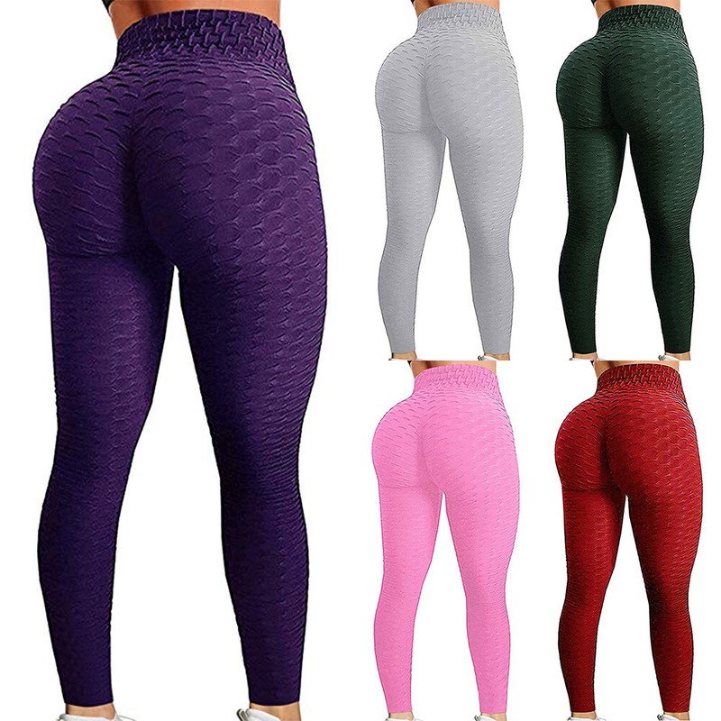 Women Butt Lift Yoga Pants High Waist Leggings Ruched Workout Booty Trousers US 4