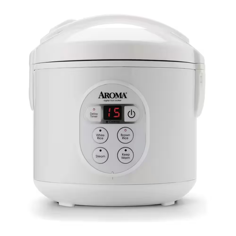 And Rice Steamer W/ Non-stick Cooking Pot Digital White Arom