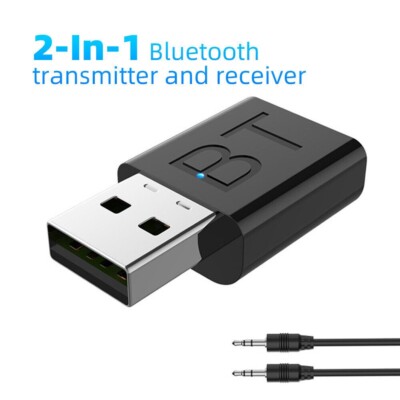 Bluetooth 5.0 Audio Receiver USB 3.5mm AUX Adapter Car TV PC Speaker