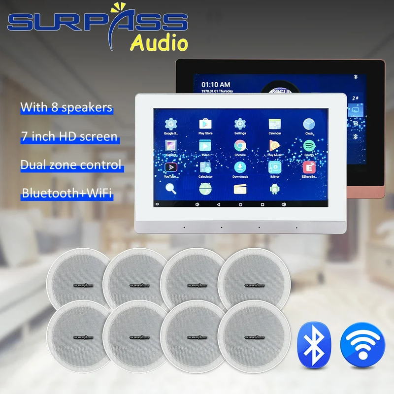 Smart Home Bluetooth Wireless WiFi Wall Amplifier Touch Screen Android PA Ceilin