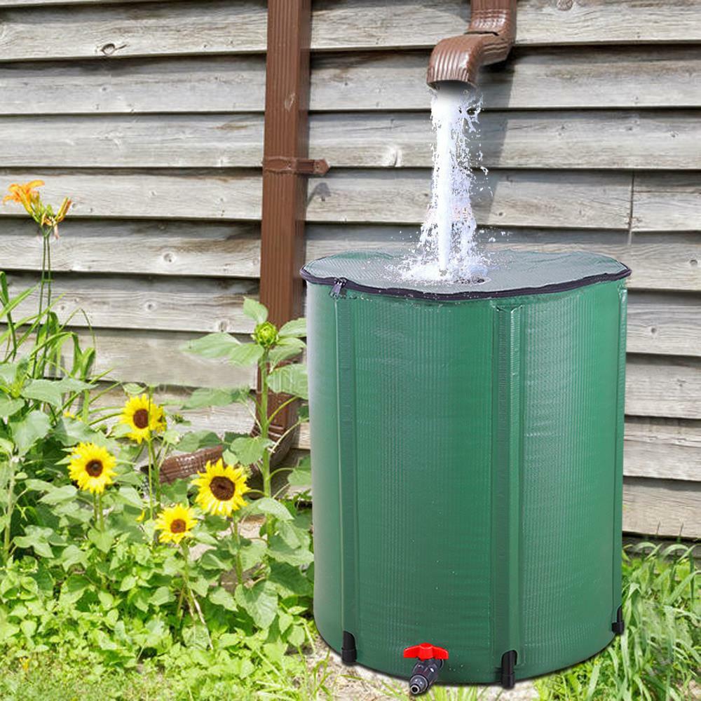 50 Gallon Folding Rain Barrel Water Collector Collapsible ...