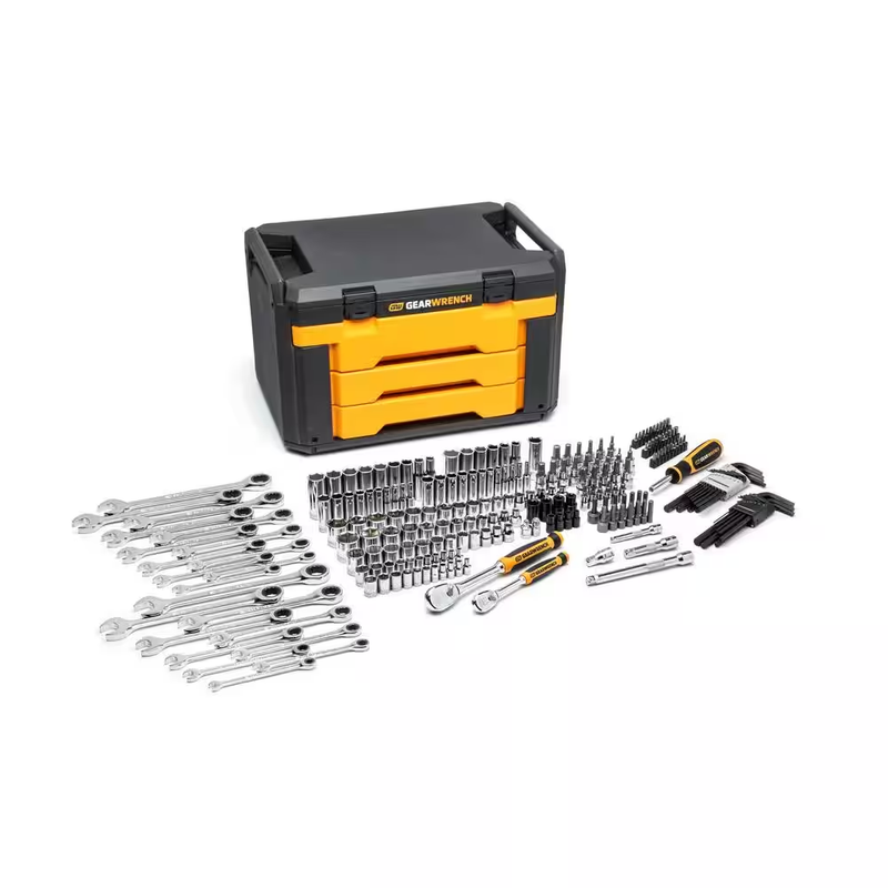90 Tooth Standard and Deep Sae Metric Mechanics Tool Set in 3
