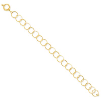 Pre-owned Superdealsforeverything Real 14kt Yellow Gold Circle Chain Chain Bracelet Chain Bracelet; 7.5 Inch