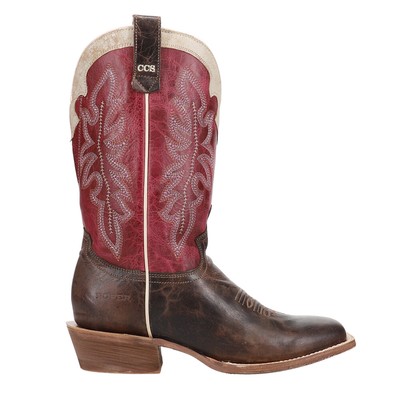 Roper Ride Em Cowgirl Ccs Вышитая женская ковбойка с квадратным носком коричневого, красного цвета Casu