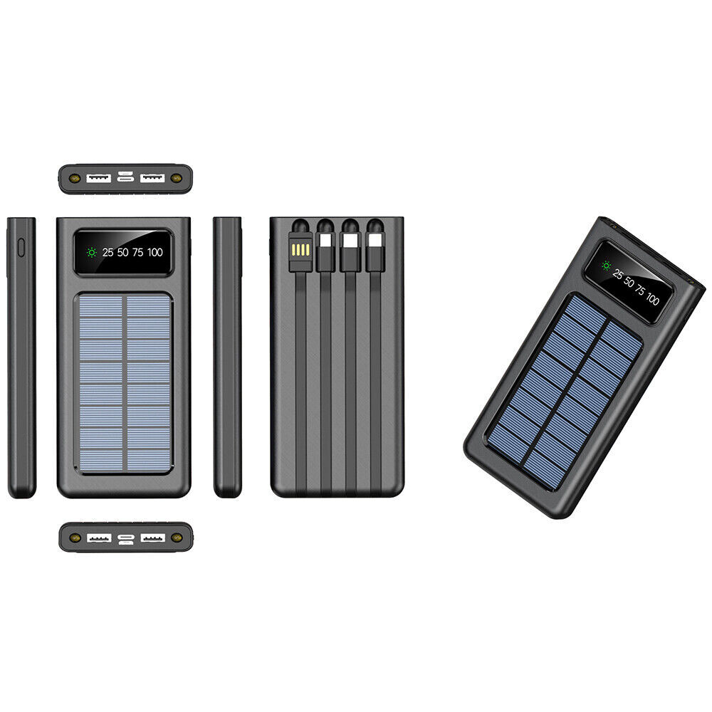 30000mAh USB Portable Solar Power Bank External Battery Charger For Cell Phone