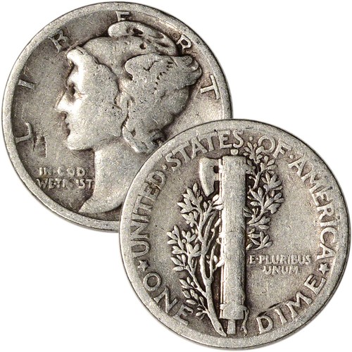 90% Silver Mercury Dimes - Roll of 50 - $5 Face Value