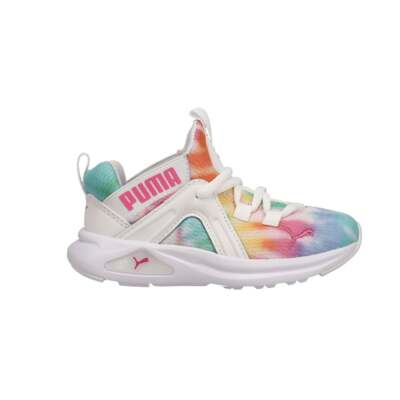 

Puma Enzo 2 Tie Dye Lace Up Toddler Girls Многоцветные кроссовки Повседневная обувь 195413-01, Multi, Puma Enzo 2 Tie Dye Lace Up Toddler