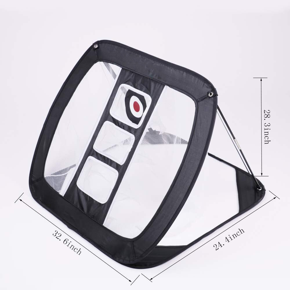 Pop Up Golf Chipping Net Dual Turf Hitting Mat with 3 Rubber Tees Combo