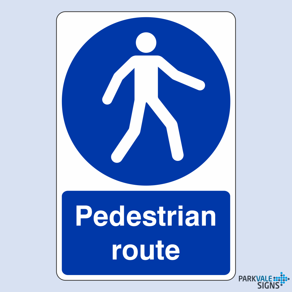 Pedestrian Route Safety Sign eBay