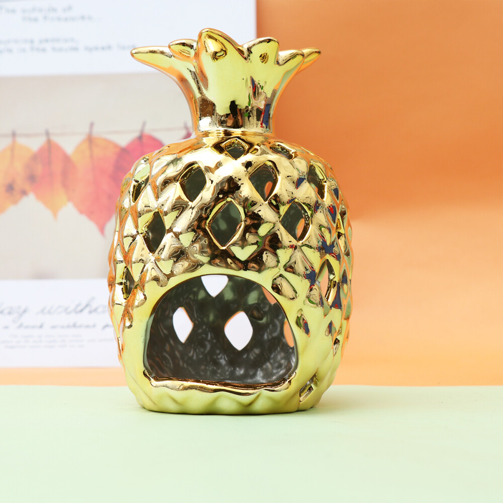 Hollow Ceramic Candle Holder Pineapple Shape Candle Cup ...