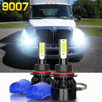 2X 9007 LED Headlight Bulbs Kit 6000K For International 4100 4200 4300 4400 8500