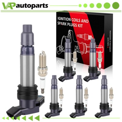 6 For 2007-2011 Volvo XC90 3.2L L6 Ignition Coil & 6 Iridium Spark Plug