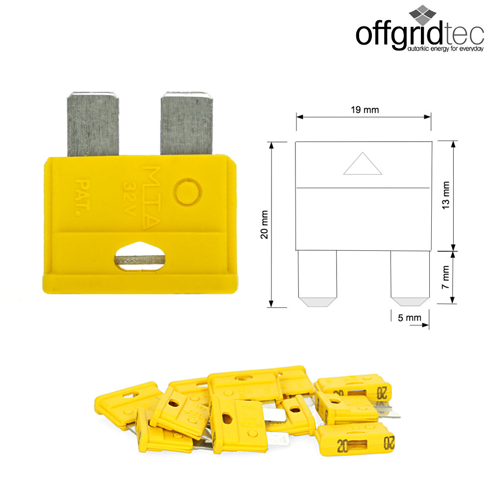 25x 20A KFZ Flachsicherung 6-32V - Auto KFZ Sicherung PKW DC
